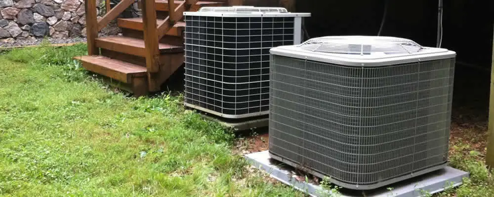 Heat pump installation and service units outside a home in Anaheim, CA